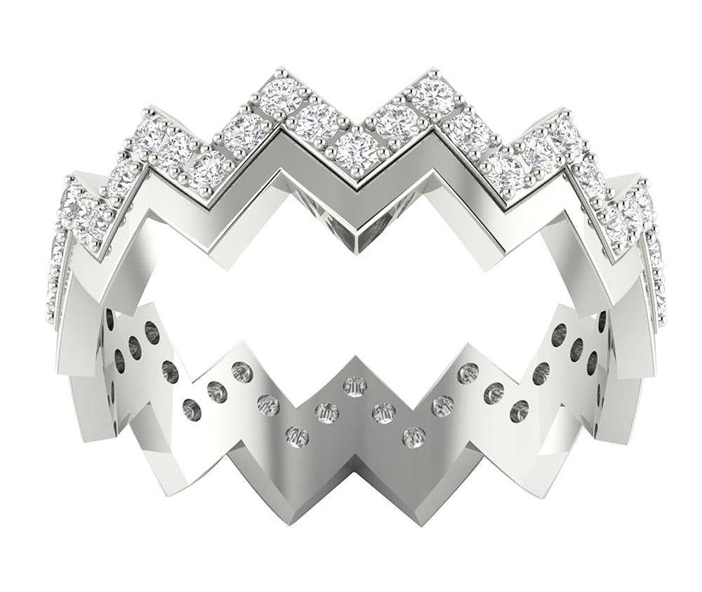 14k Solid Gold Designer Eternity Engagement Ring SI1 G 1.00ct Natural Diamond Prong Set