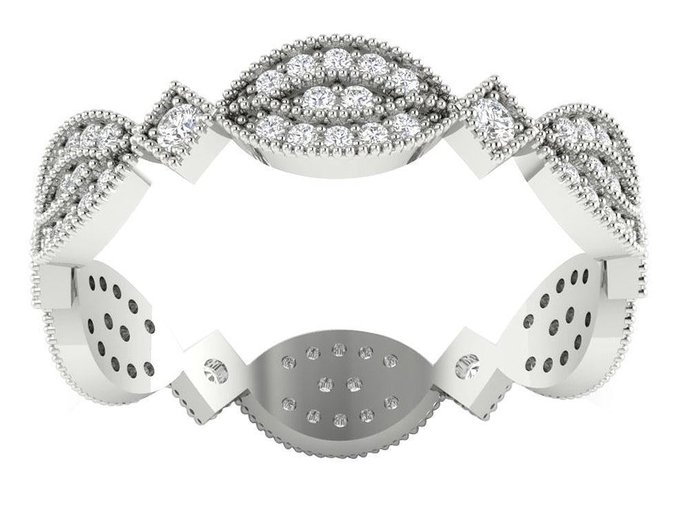 I1 G 0.51 Ct Round Diamond Eternity Anniversary Ring 14k Yellow Gold Prong Set 4.75 MM