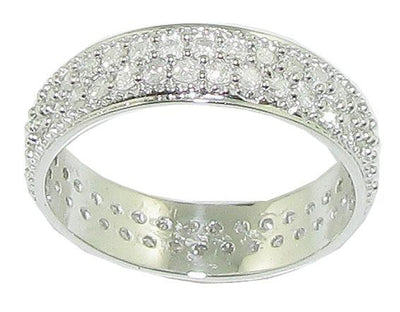 14k Yellow Gold Stackable Wedding Eternity Ring I1 G 1.30 ct Natural Diamond Pave Set 5.25MM