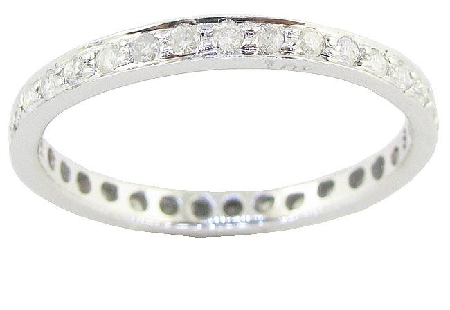 I1 G 0.55 Ct Stackable Eternity Wedding Ring Genuine Diamond 14k Yellow Gold Pave Set