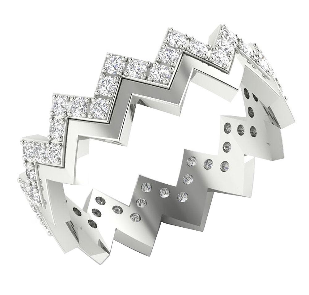 14k Solid Gold Designer Eternity Engagement Ring SI1 G 1.00ct Natural Diamond Prong Set