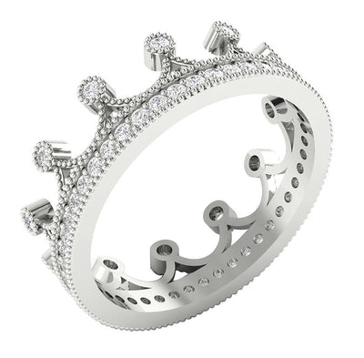 Eternity Wedding Ring I1 G 0.70ct Genuine Diamond 14k Rose Gold Prong Bezel Set 6.45 MM