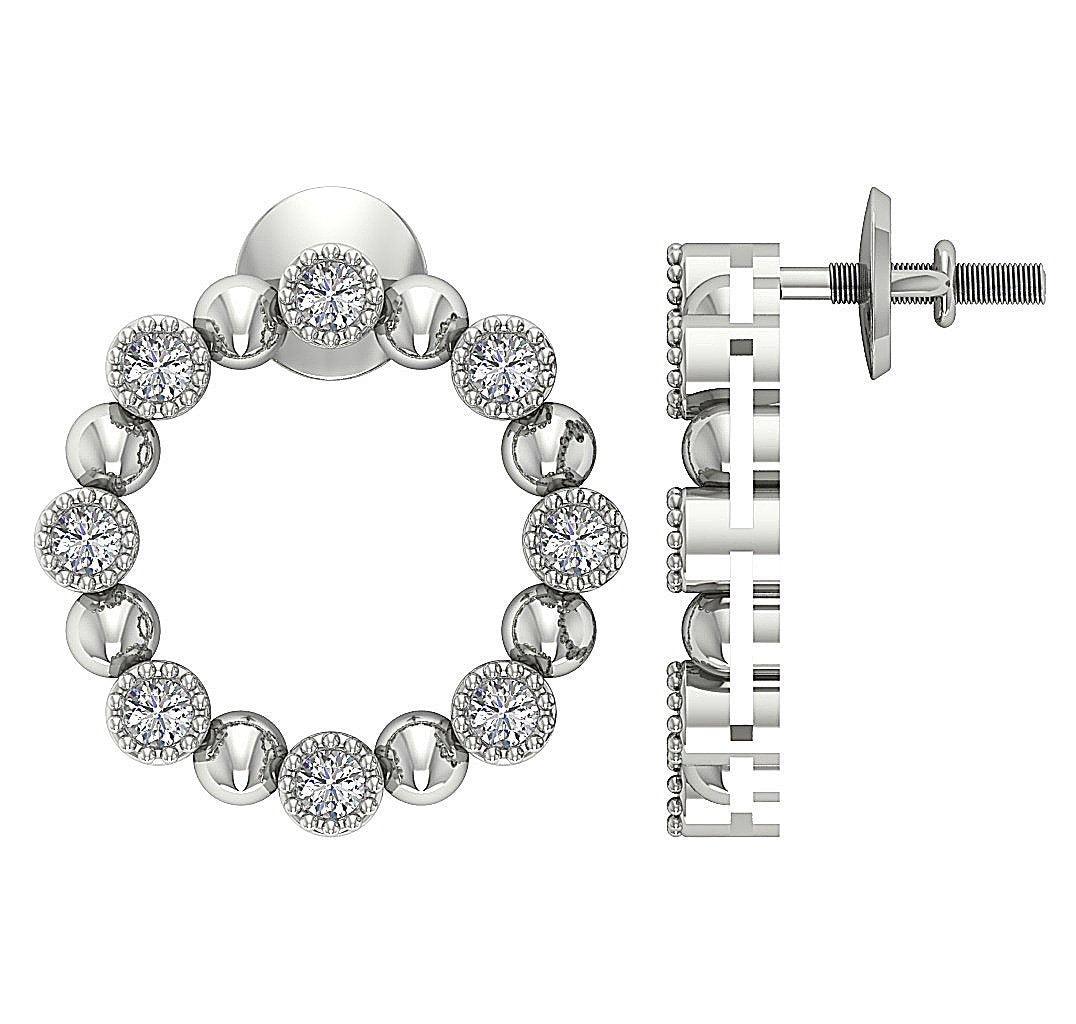 SI1/I1 G 0.50 Ct Fashion Milgrain Engagement Earrings Natural Diamond 18k/14k Yellow Gold Bezel Set