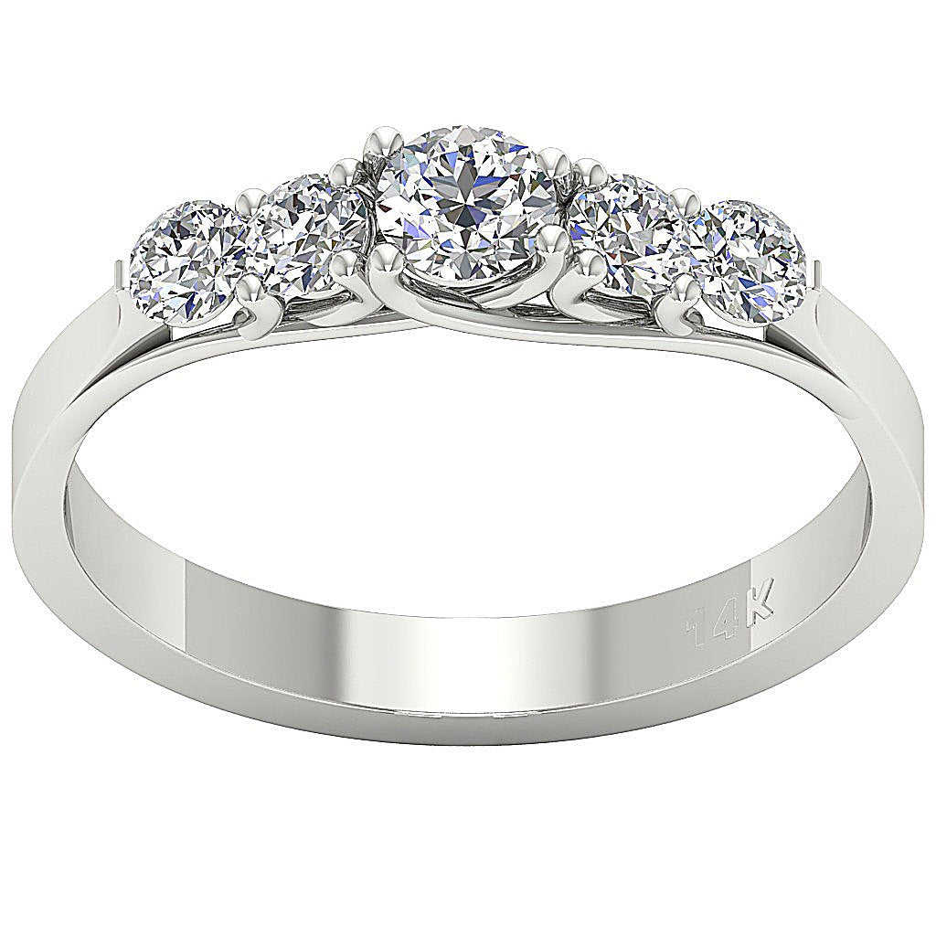 DesignerFiveStone14kSolidGoldRing