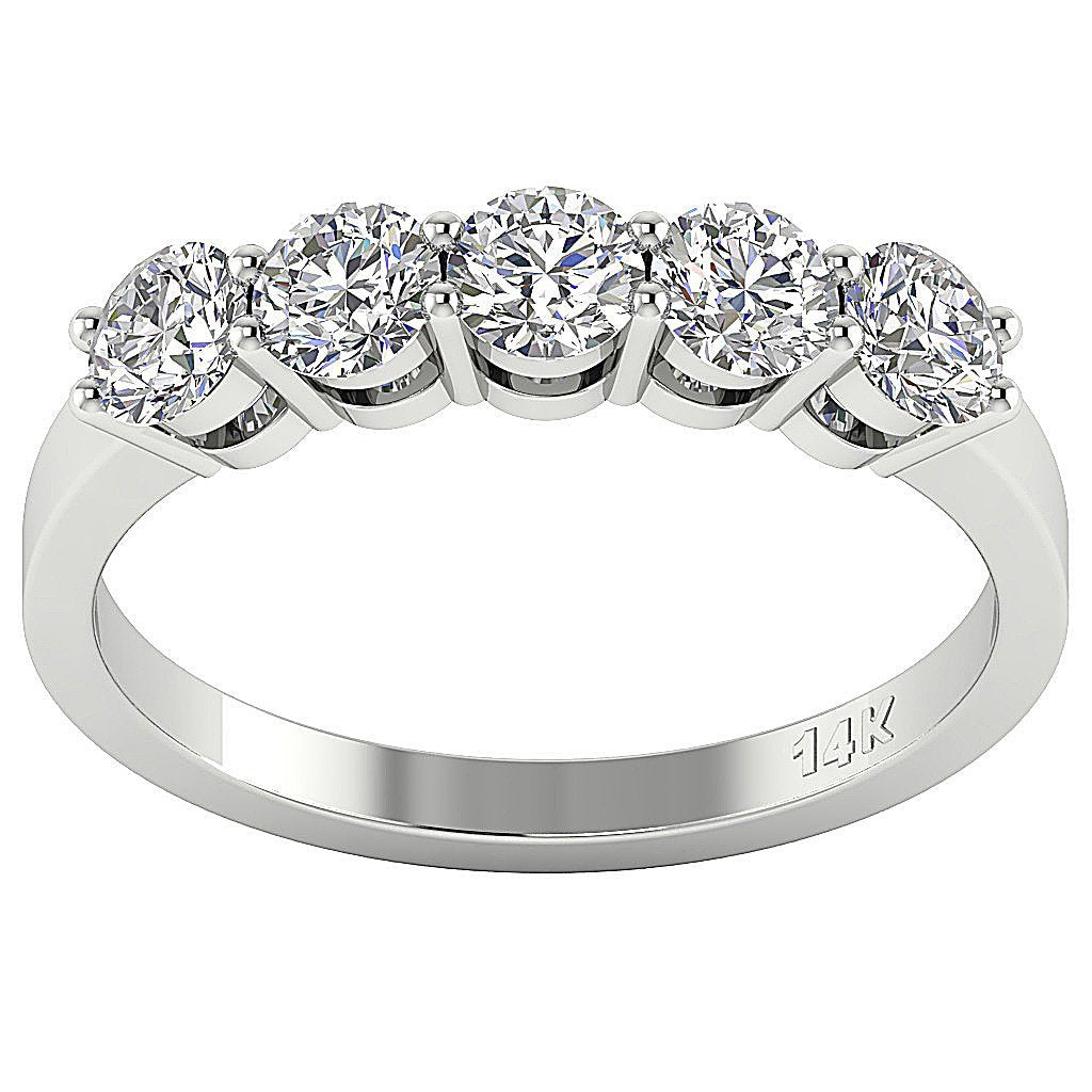 DesignerFiveStone14kWhiteGoldWeddingRing