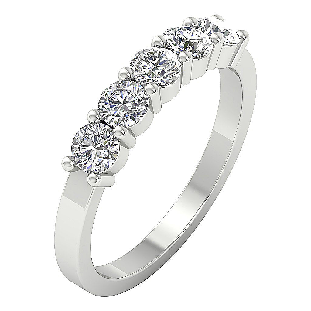 DesignerFiveStoneEngagementRing14kWhiteGold