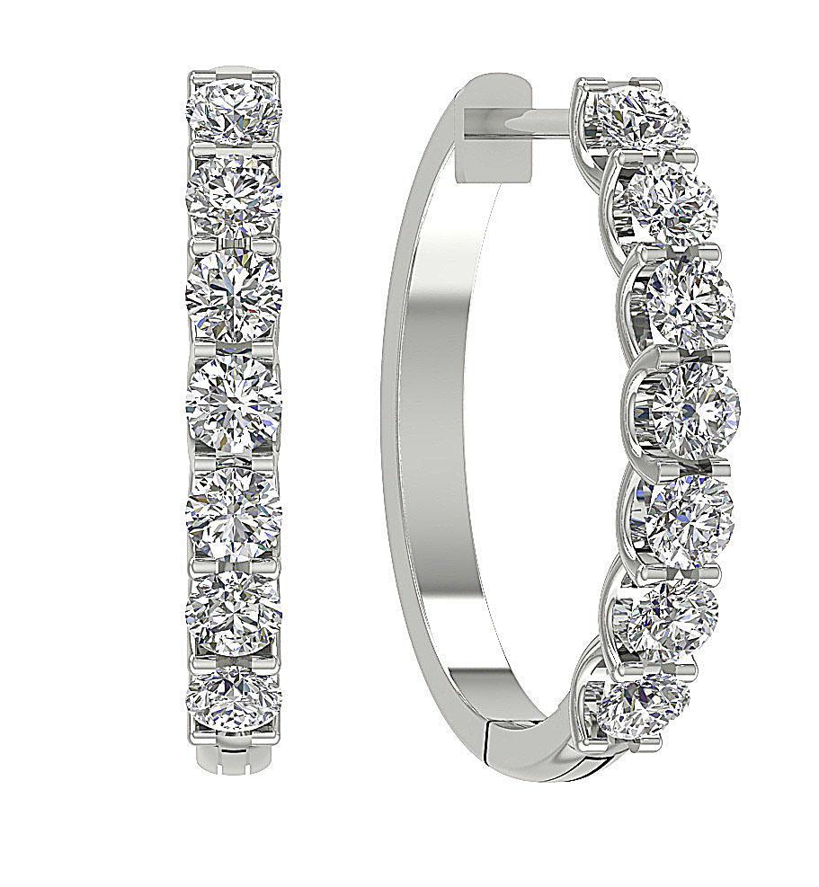 DesignerHoops14kWhiteGoldAnniversaryEarring