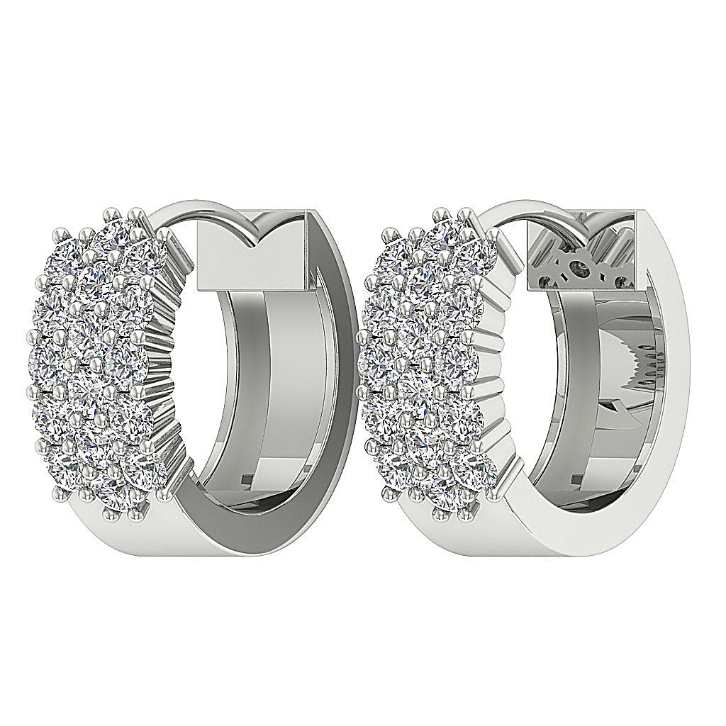 Designer Hoops 14k White Gold Anniversary Earring