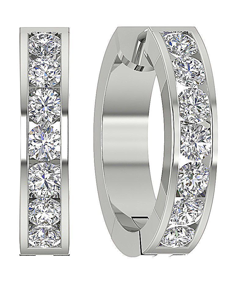 Designer Hoops 14k White Gold Anniversary Earring