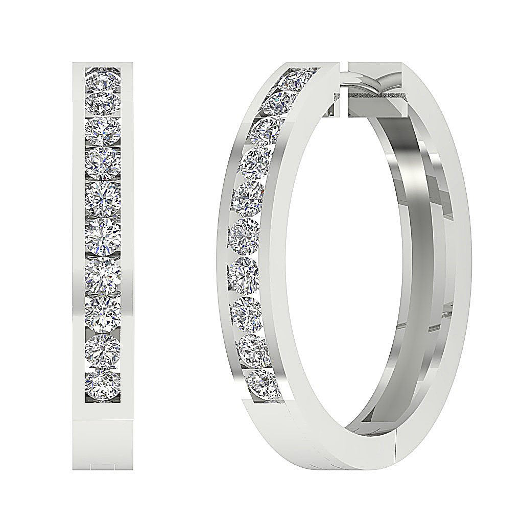DesignerHoops14kWhiteGoldAnniversaryEarring