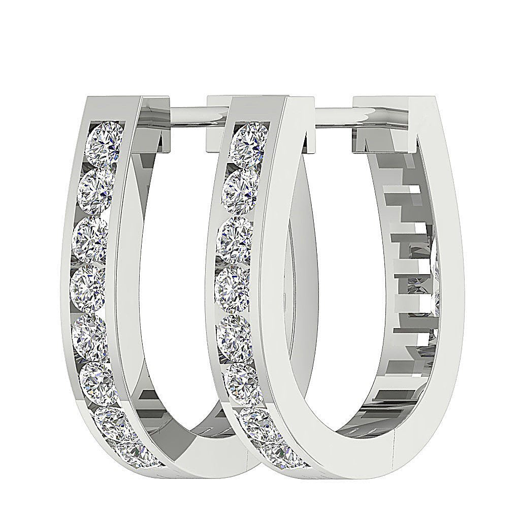 DesignerMediumHoops14kWhiteGoldAnniversaryEarring