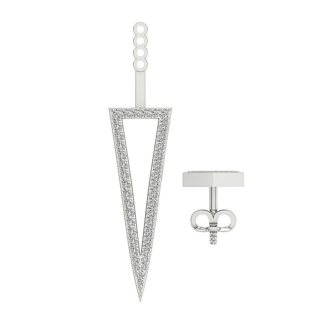 14k/18k Solid Gold Natural Diamonds I1 G 1.00 Ct Removable Jacket Studs Earrings Prong Set 9.00MM