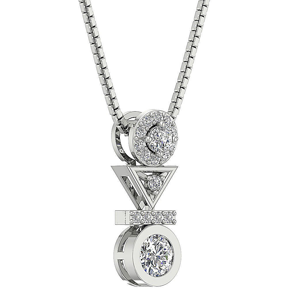 Fashion Pendants VS1/SI1/I1 G 0.60 Carat 14k/18k Solid White Gold Natural Diamond