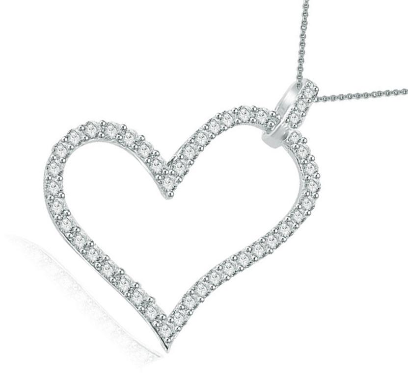 Heart Pendants VVS1/VS1/SI1/I1 0.70 Carat Genuine Diamond 14k/18k Gold