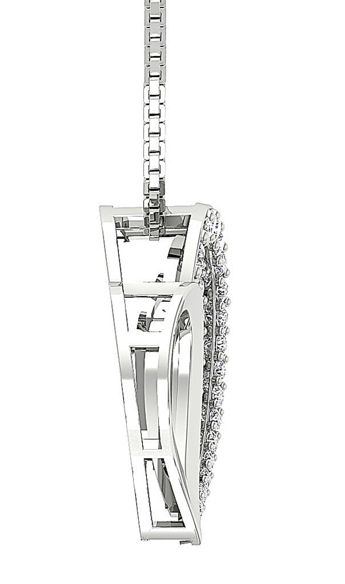 Heart Pendants 14k/18k White Gold SI1/I1 G 0.60 Ct Round Cut Diamonds