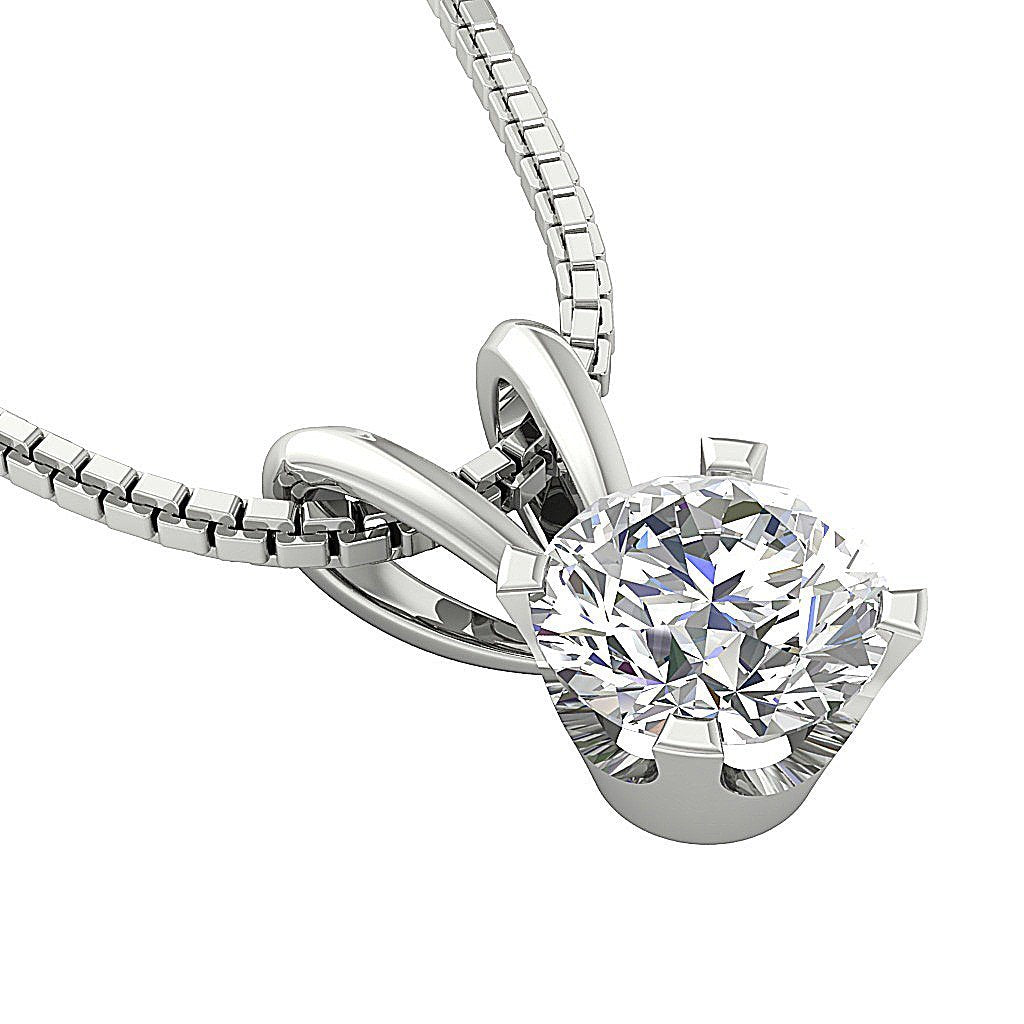 Solitaire Pendants 14k/18k White Yellow Rose Gold SI1/I1 G 0.75 Ct Natural Diamonds