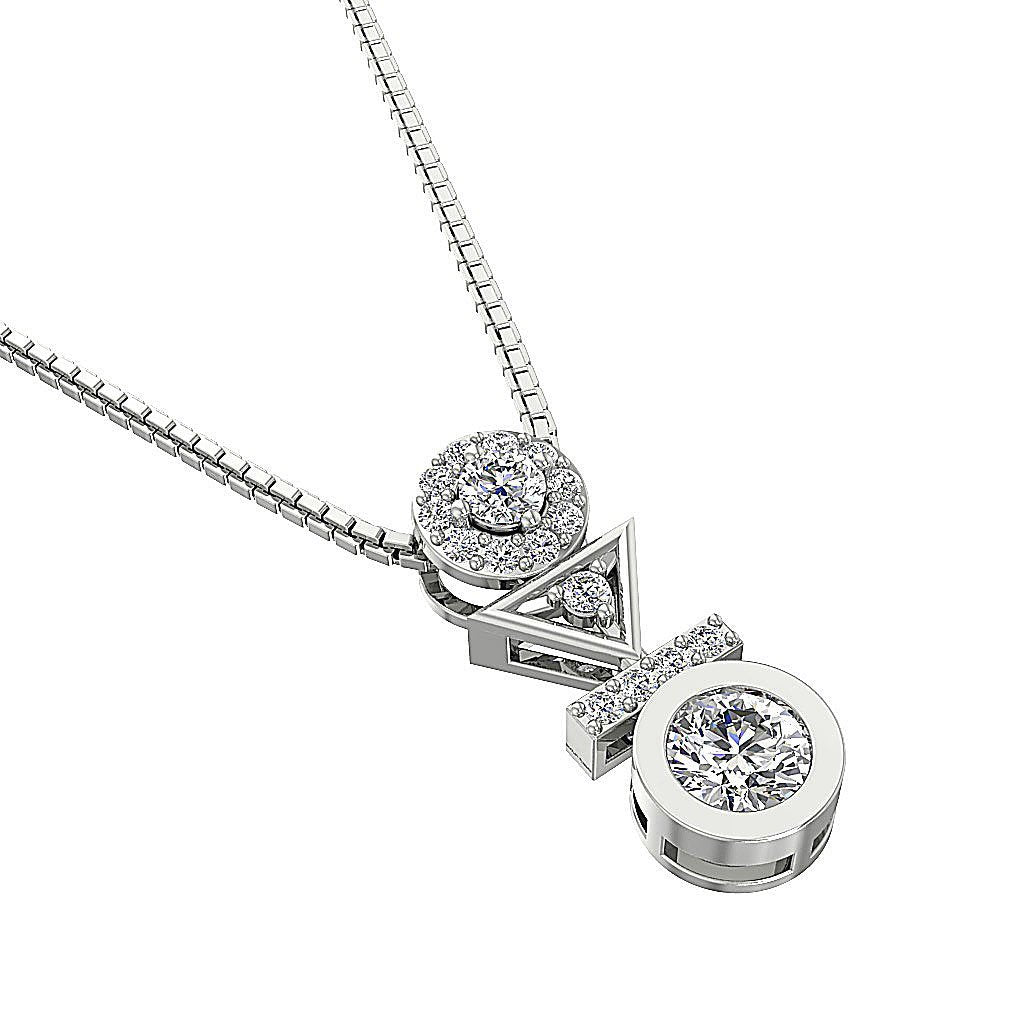 Fashion Pendants VS1/SI1/I1 G 0.60 Carat 14k/18k Solid White Gold Natural Diamond