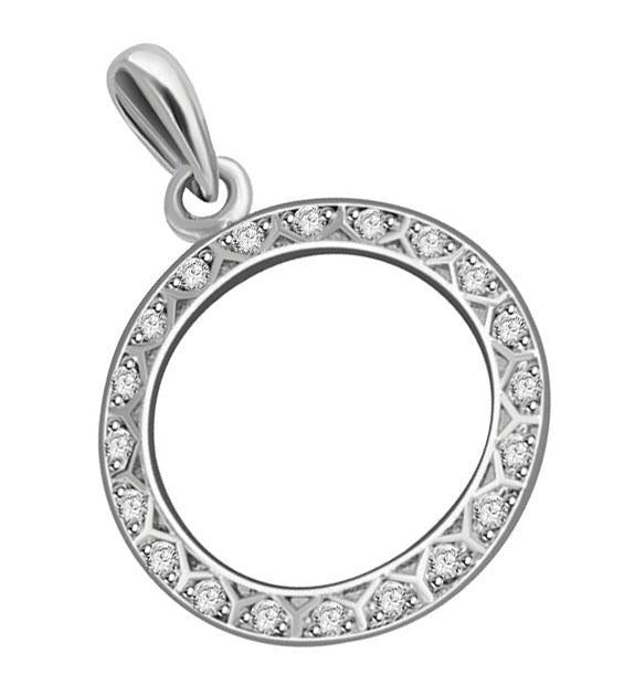 Pave Set Circle Of Love Anniversary Pendants Round Diamond I1/SI1 G 0.50 Ct 14k/18k White Yellow Rose Gold