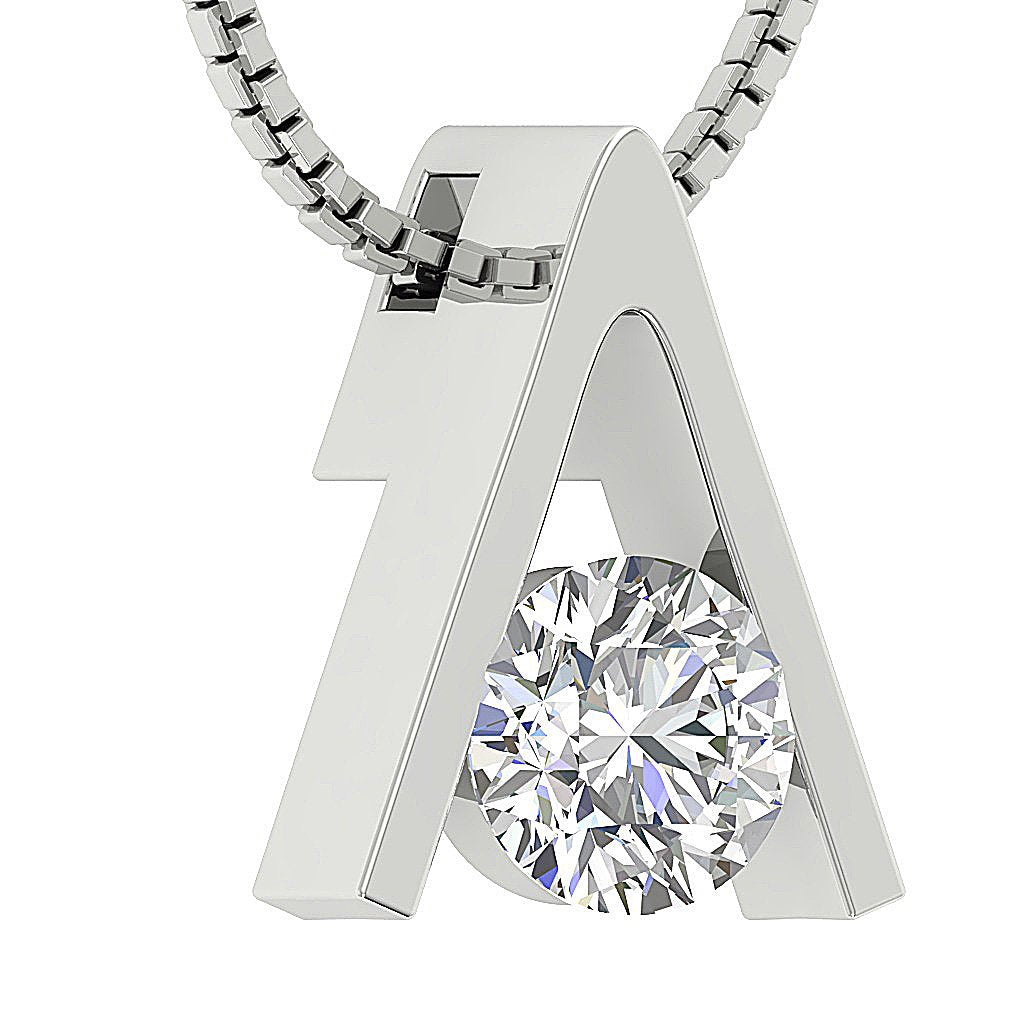 Solitaire Pendants VS1/SI1/I1 0.25 Ct 14k/18k Solid Gold Round Cut Diamonds Bar Set