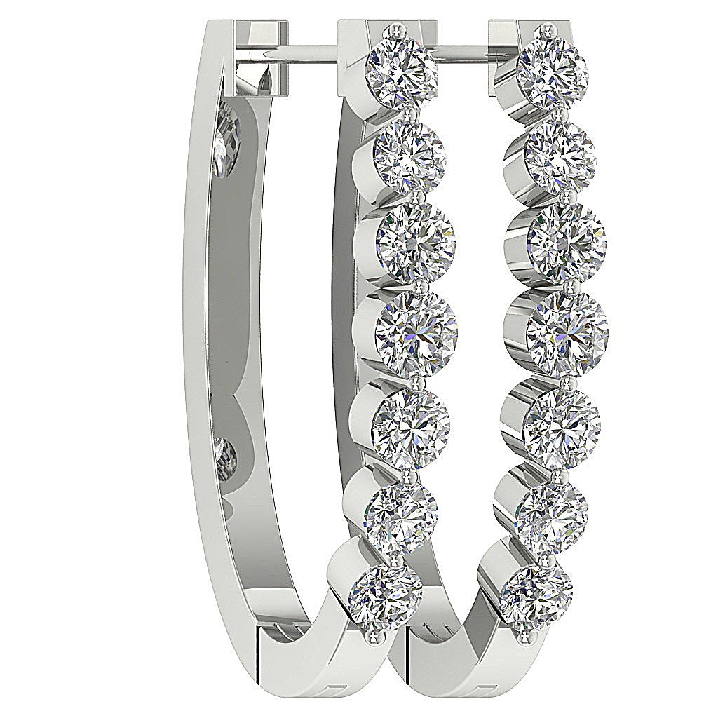 DesignerRoundDiamond14kWhiteGoldEarring