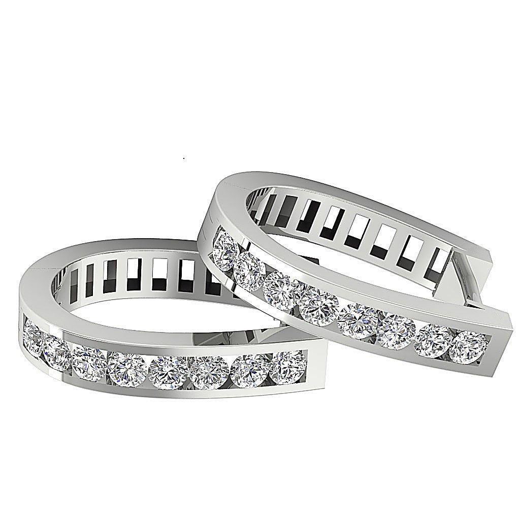 DesignerNaturalCutDiamond14kWhiteGoldEarring