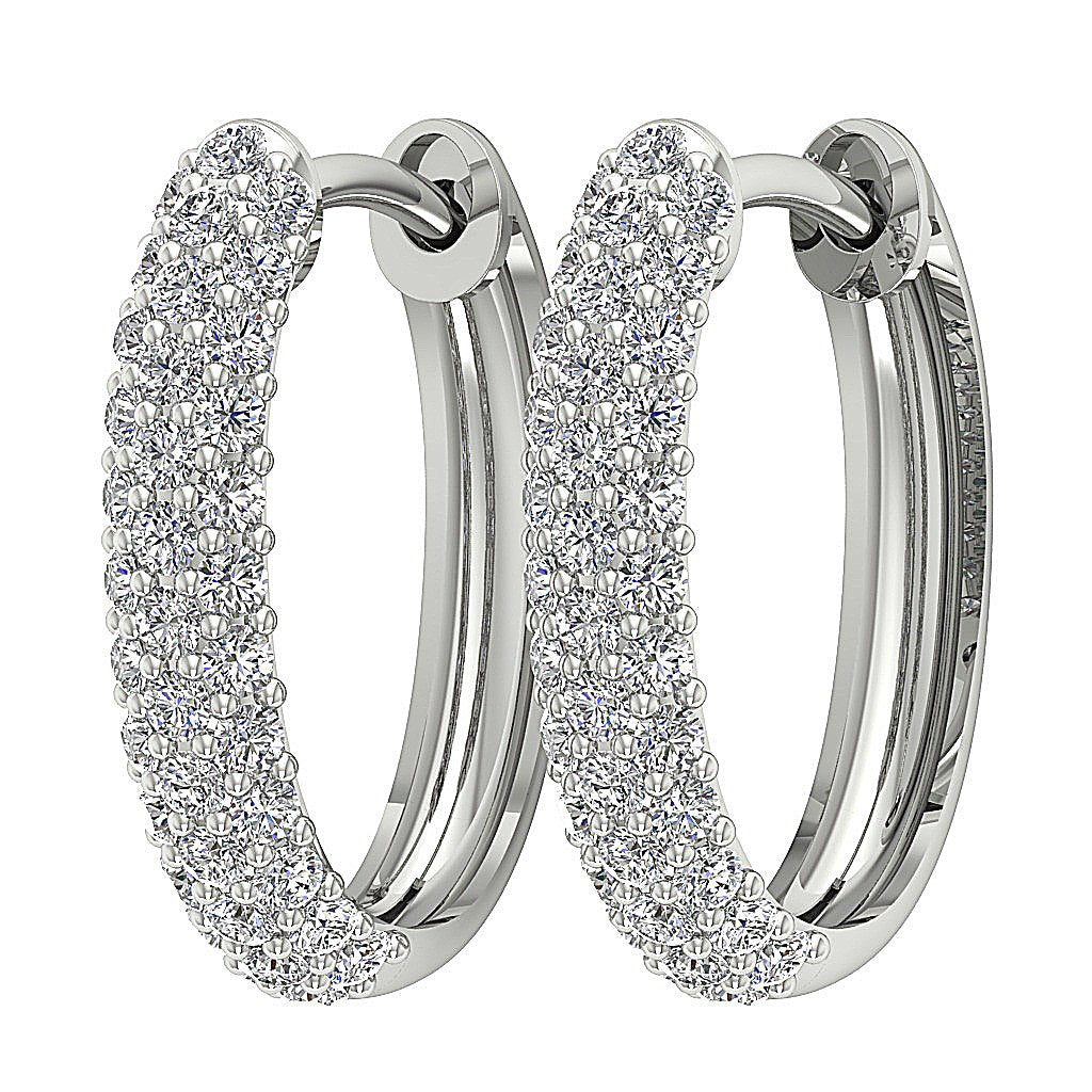 DesignerGenuineDiamond14kWhiteGoldEarring