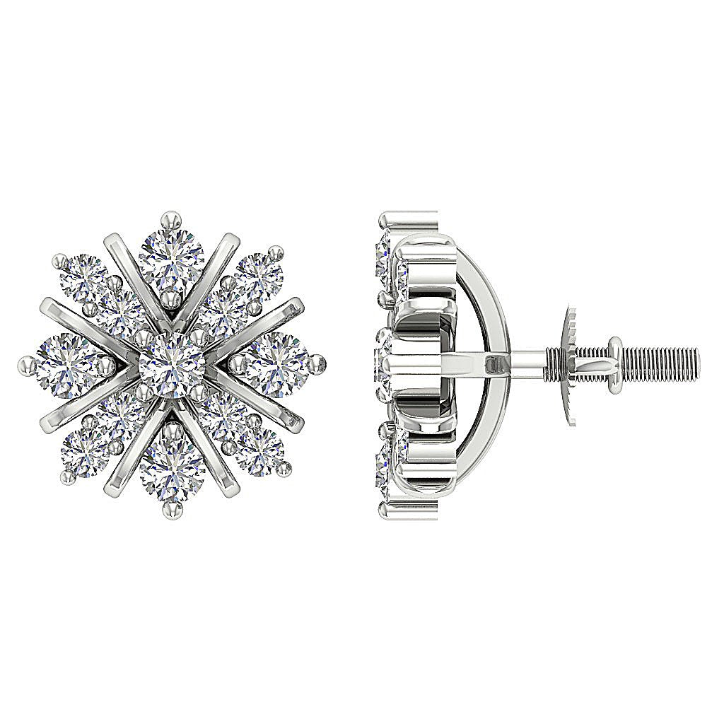 14k/18k Rose Gold Solitaire Studs Wedding Earrings Genuine Diamond VVS1/VS1/SI1/I1 0.65 Ct Prong Set