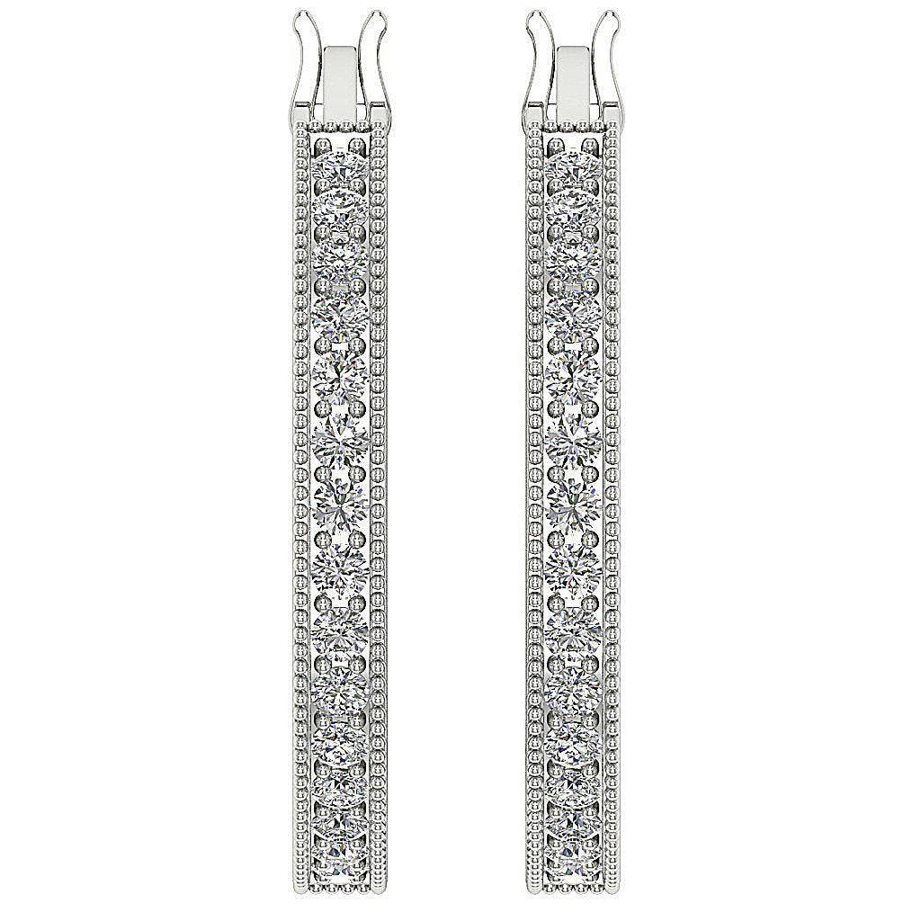 Designer Genuine Diamond White Gold Earring