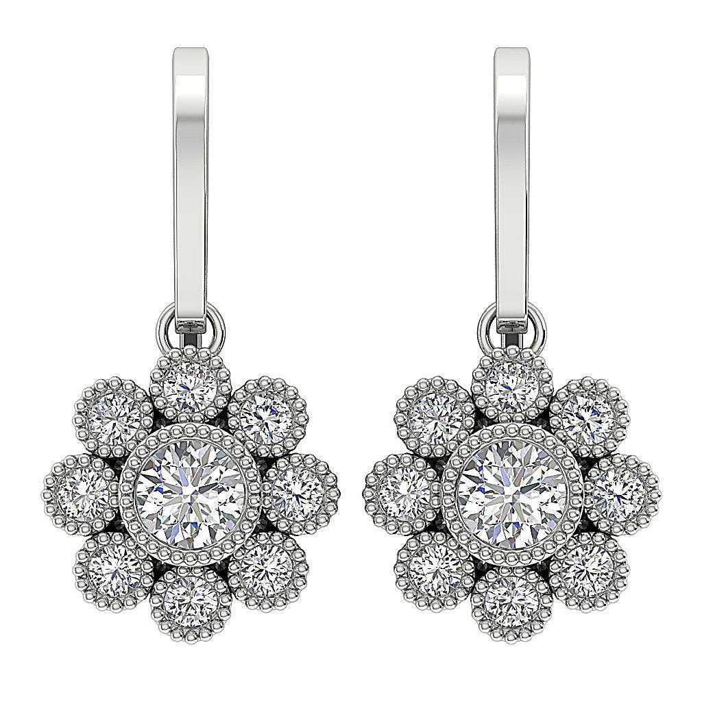 DesignerNaturalDiamond14kWhiteGoldEarring