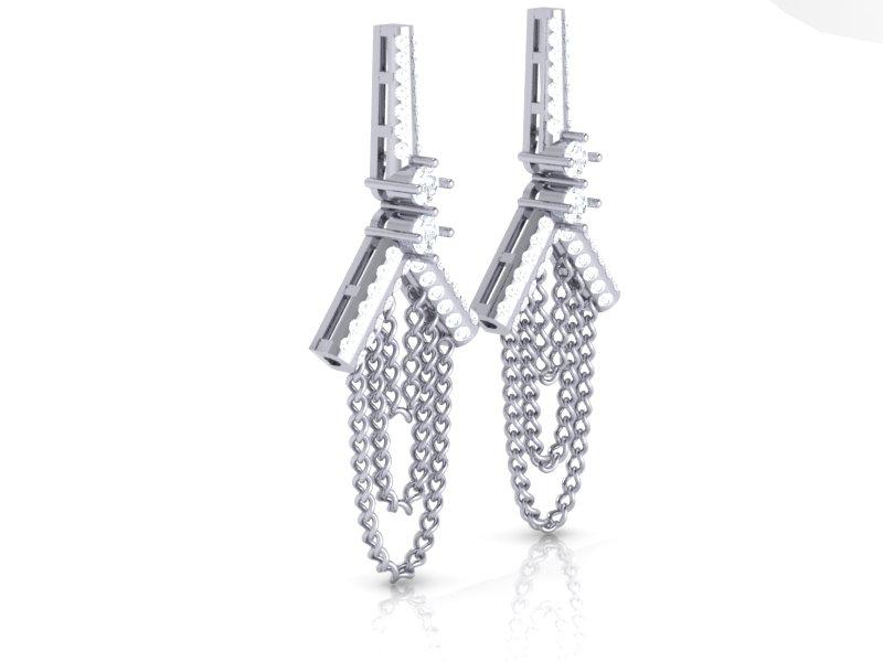 18k/14k Solid Gold Chandelier Wedding Earrings Genuine Diamond I1 G 1.10 Ct Prong Set