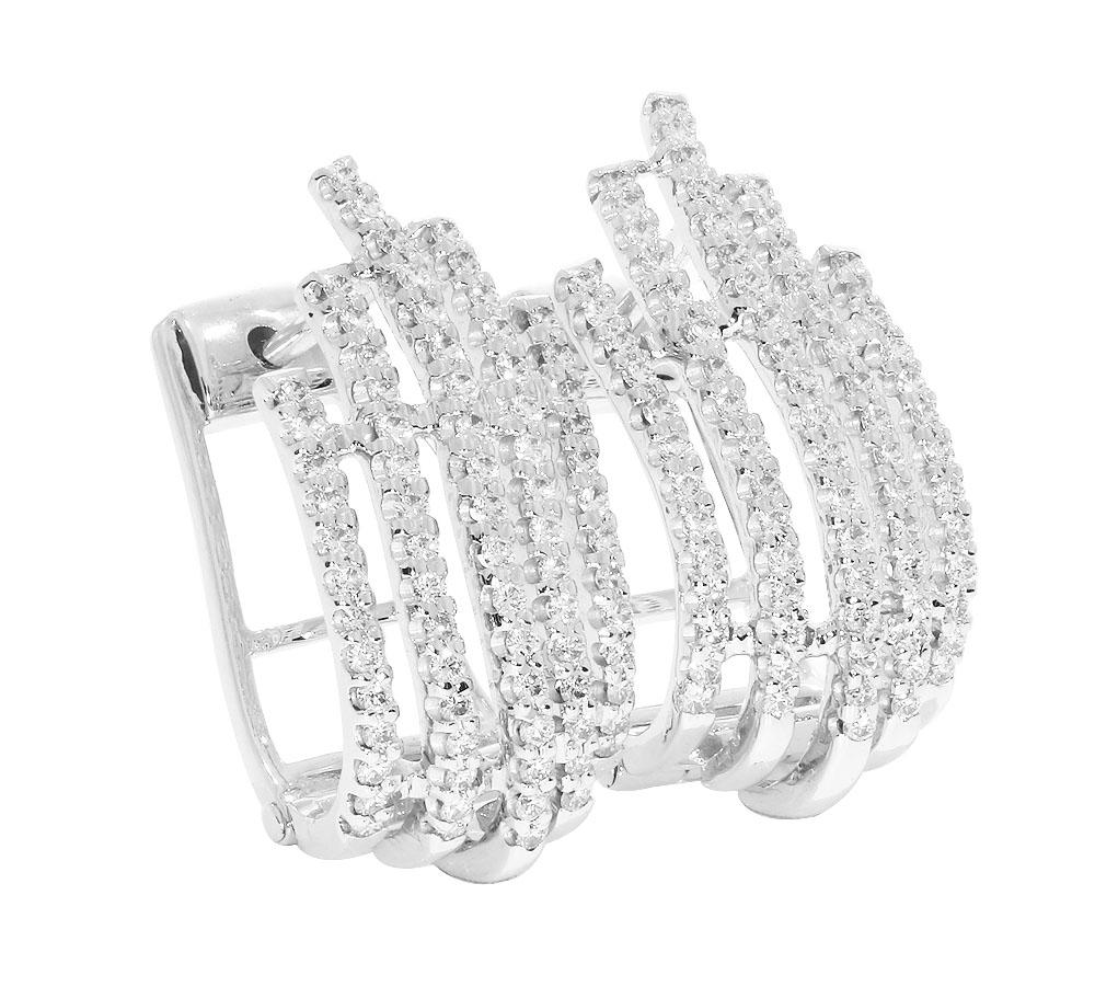 18k/14k Solid Gold Large Hoops Anniversary Earrings Round Diamond VVS1/VS1/SI1/I1 1.00 Ct Prong Set