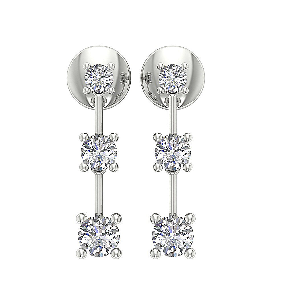 SI1/I1 G 0.55 Ct Dangle Engagement Earrings Natural Diamonds 18k/14k Yellow Gold Prong set