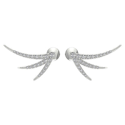 Round Diamond Fashion Anniversary Earrings SI1/I1 G 0.60 Ct 18k/14k White Gold Prong Set