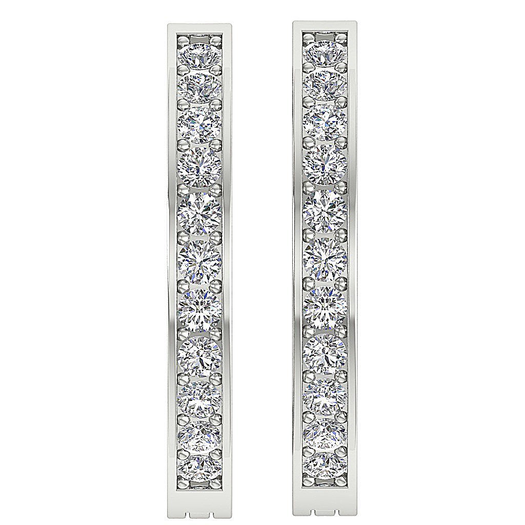 Designer Natural Diamond 14k White Gold Earring