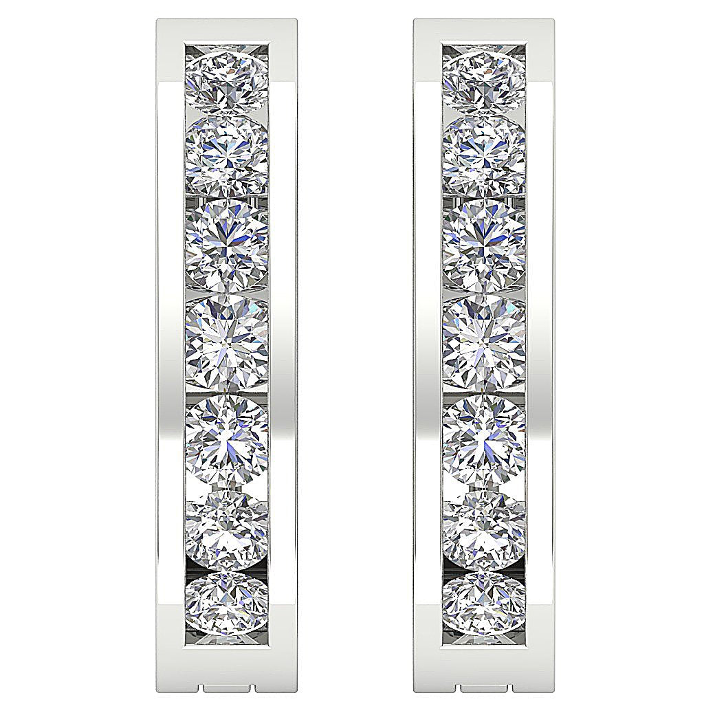 Designer Natural Diamond 14k White Gold Earring