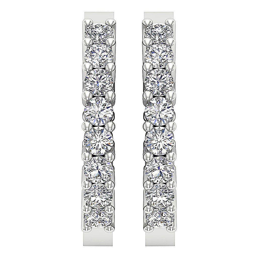 DesignerRoundCutDiamondWhiteGoldEarring