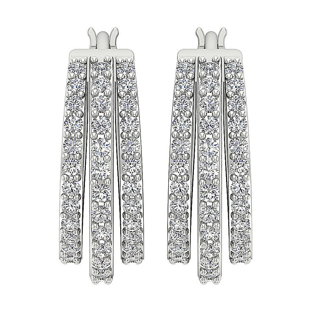 DesignerGenuineDiamondWhiteGoldEarring