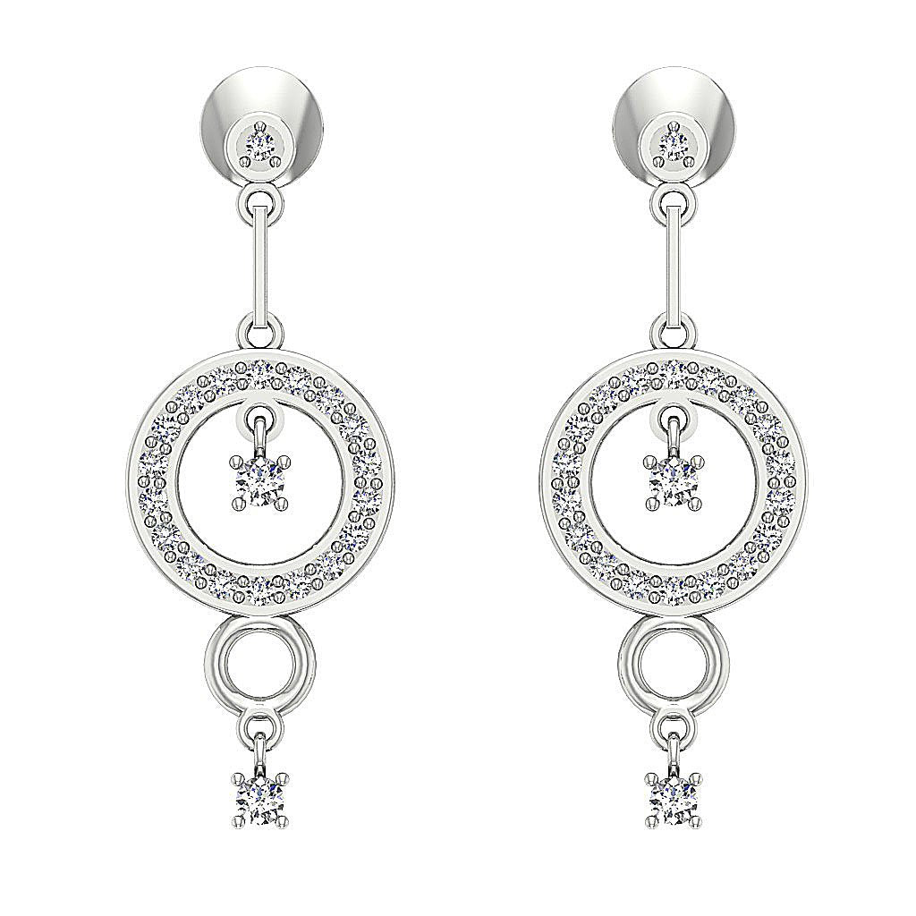 DesignerNaturalDiamond14kWhiteGoldEarring