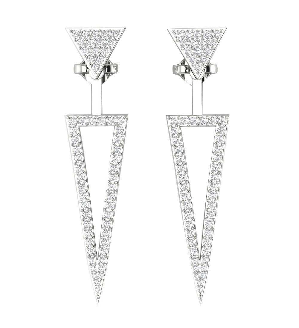 14k/18k Solid Gold Natural Diamonds I1 G 1.00 Ct Removable Jacket Studs Earrings Prong Set 9.00MM