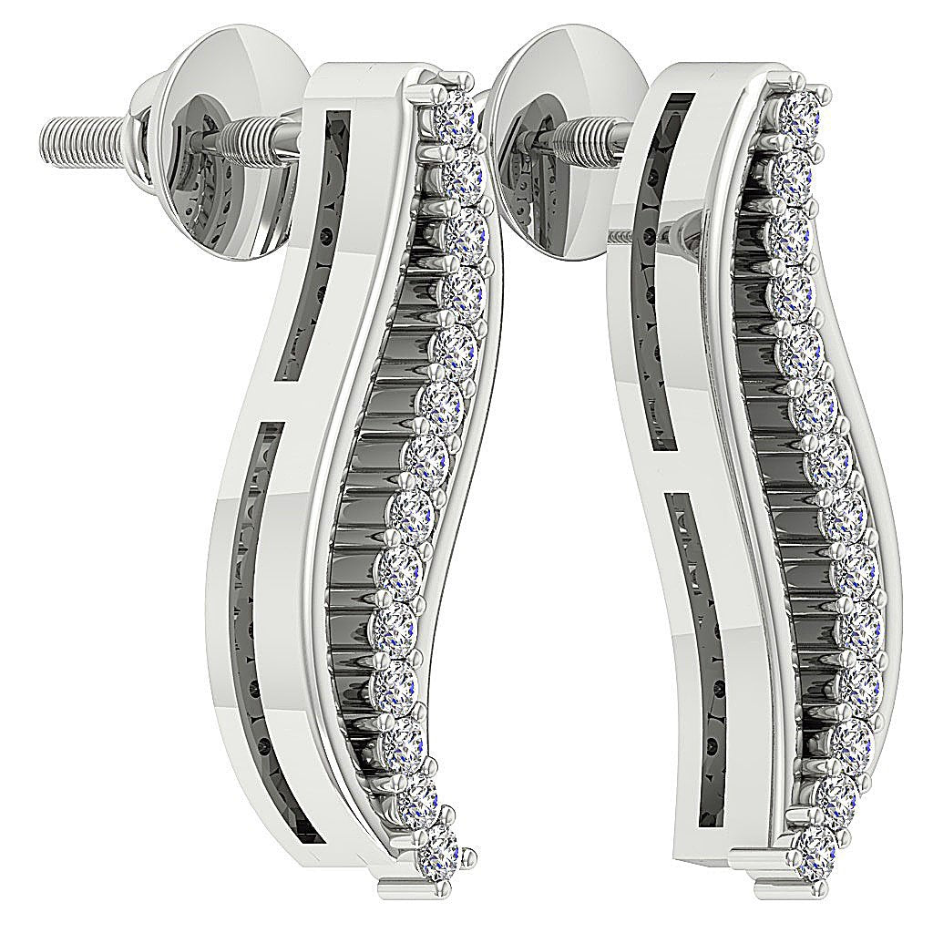Prong Set Fashion Anniversary Earrings Round Diamond I1/SI1 G 0.15 Ct 18k/14k White Yellow Rose Gold
