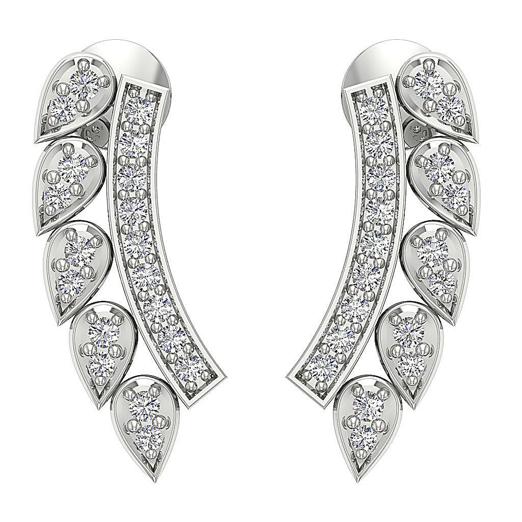 Prong Set Fashion Anniversary Earrings Round Diamond SI1/I1 G 0.45 Ct 18k/14k White Yellow Rose Gold