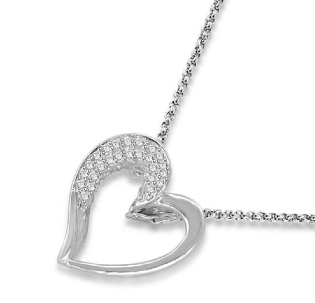 Heart Pendants Round Cut Diamond 14k/18k White Yellow Rose Gold SI1/I1 G 0.30 Carat