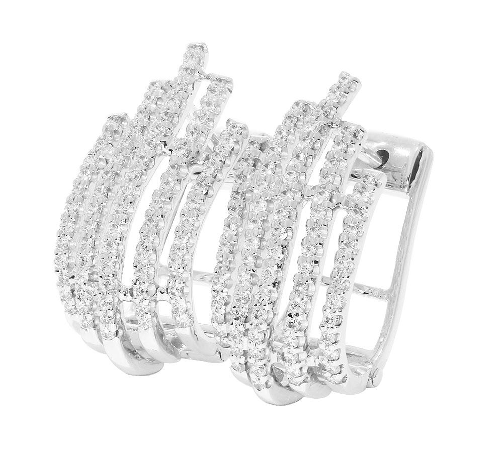 18k/14k Solid Gold Large Hoops Anniversary Earrings Round Diamond VVS1/VS1/SI1/I1 1.00 Ct Prong Set