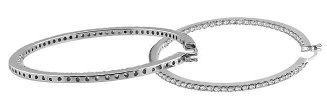 18k/14k Rose Gold Inside Outside Hoop Engagement Earrings Natural Diamond VVS1/VS1/SI1/I1 3.30 Ct Pave Set