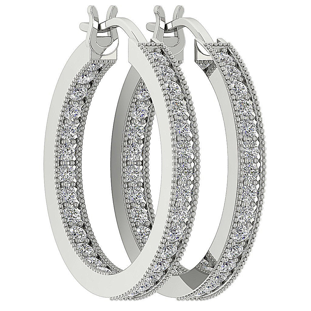 Designer Natural Diamond 14k White Gold Pave Set