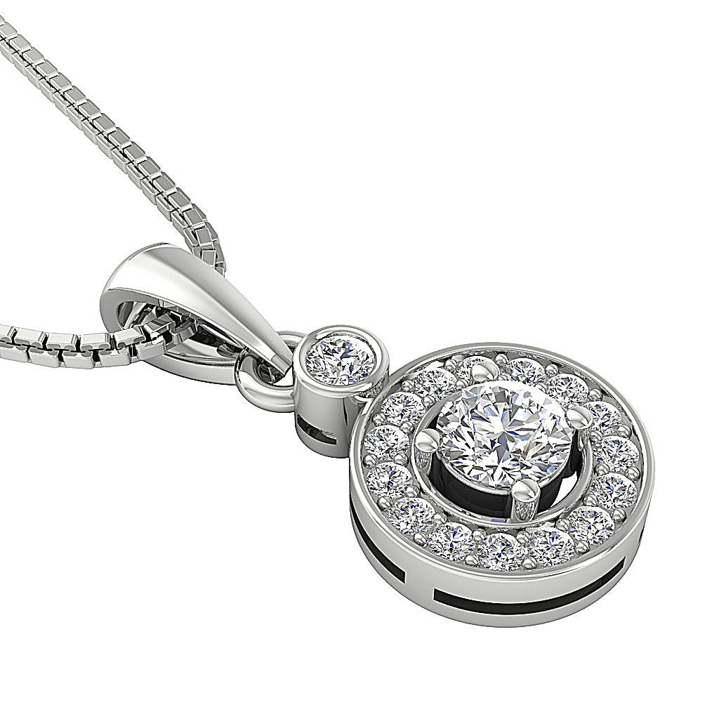 SI1/I1 G 0.60 Ct Circle Of Love Anniversary Pendants Round Diamond 14k/18k Yellow Gold Prong Set
