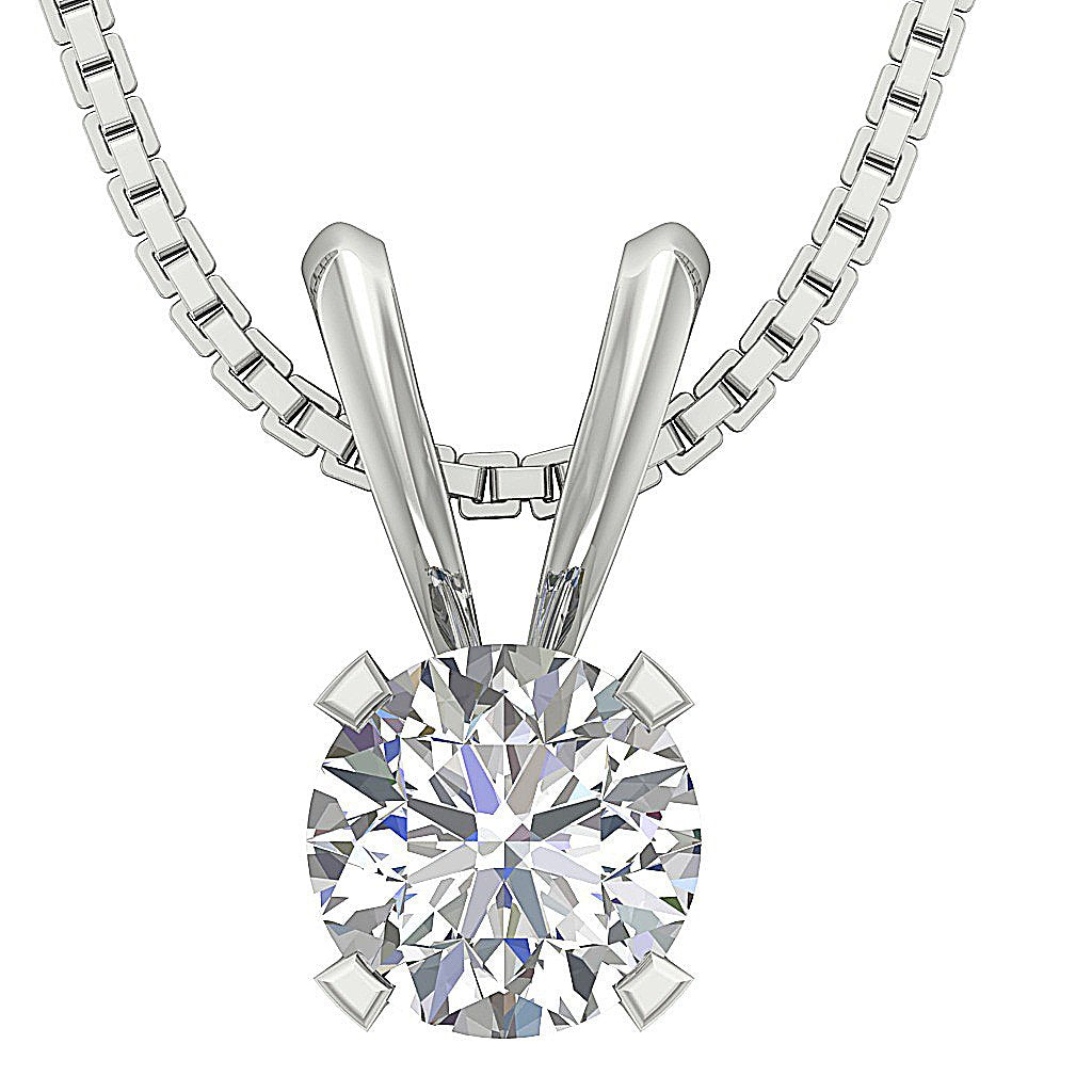 Solitaire Pendants 14k/18k White Yellow Rose Gold SI1/I1 G 0.75 Ct Natural Diamonds