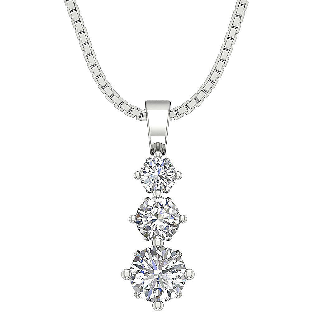 Journey Pendants SI1/I1 G 1.00 Ct Natural Diamonds 14k/18k White Yellow Rose Gold