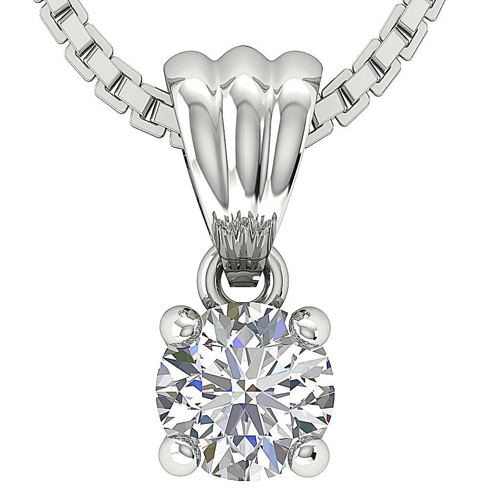Solitaire Pendants 14k/18k Solid Gold VS1/SI1/I1 0.25 Ct Natural Diamonds Prong Set