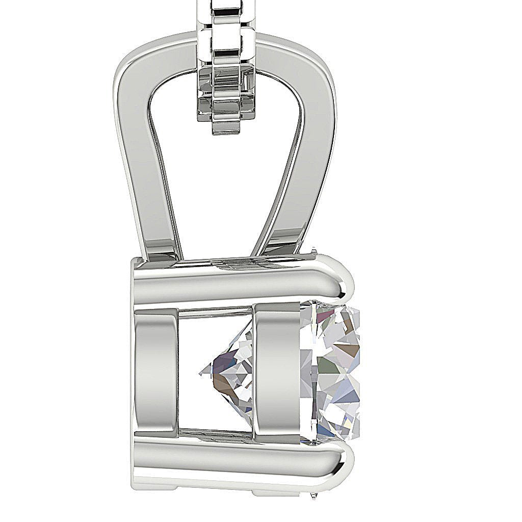 VS1/SI1/I1 0.50 Ct 14k/18k White Yellow Rose Gold Solitaire Pendants Round Diamonds Prong Set